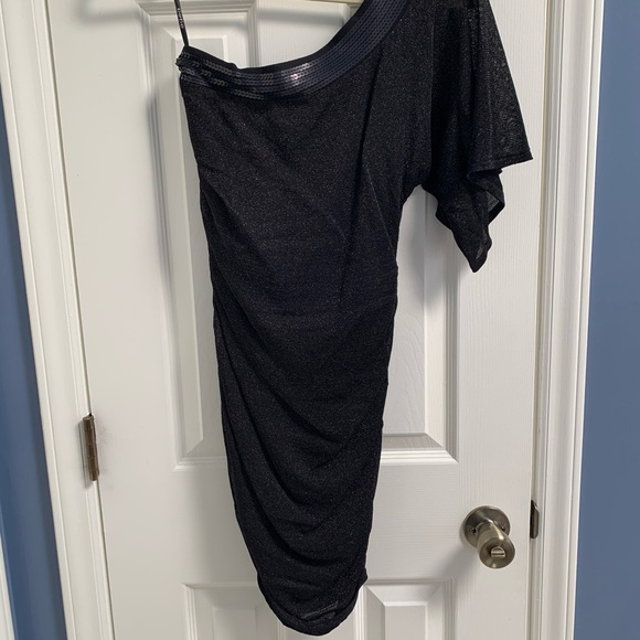 bebe One Shoulder Little Black Dress Size S - Picture 3 of 7
